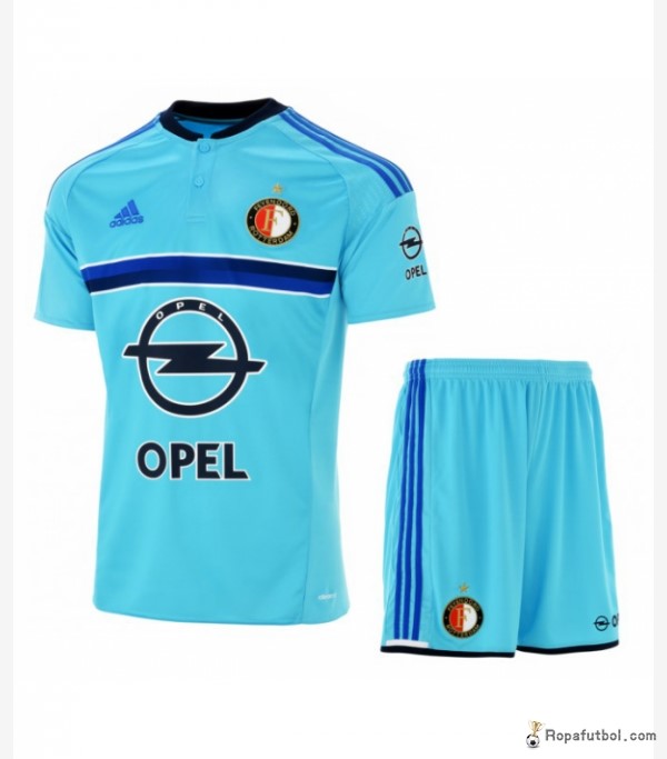 Camiseta Feyenoord Rotterdam Replica Segunda Ropa Niños 2016/17 Azul